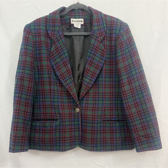 Jan Leslie Jackets & Blazers - Vintage Joan‎ Leslie Blazer Jacket Womens Size 16P Petite Wool Blend 80s